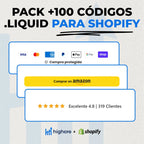 PACK +100 CÓDIGOS .LIQUID PARA SHOPIFY
