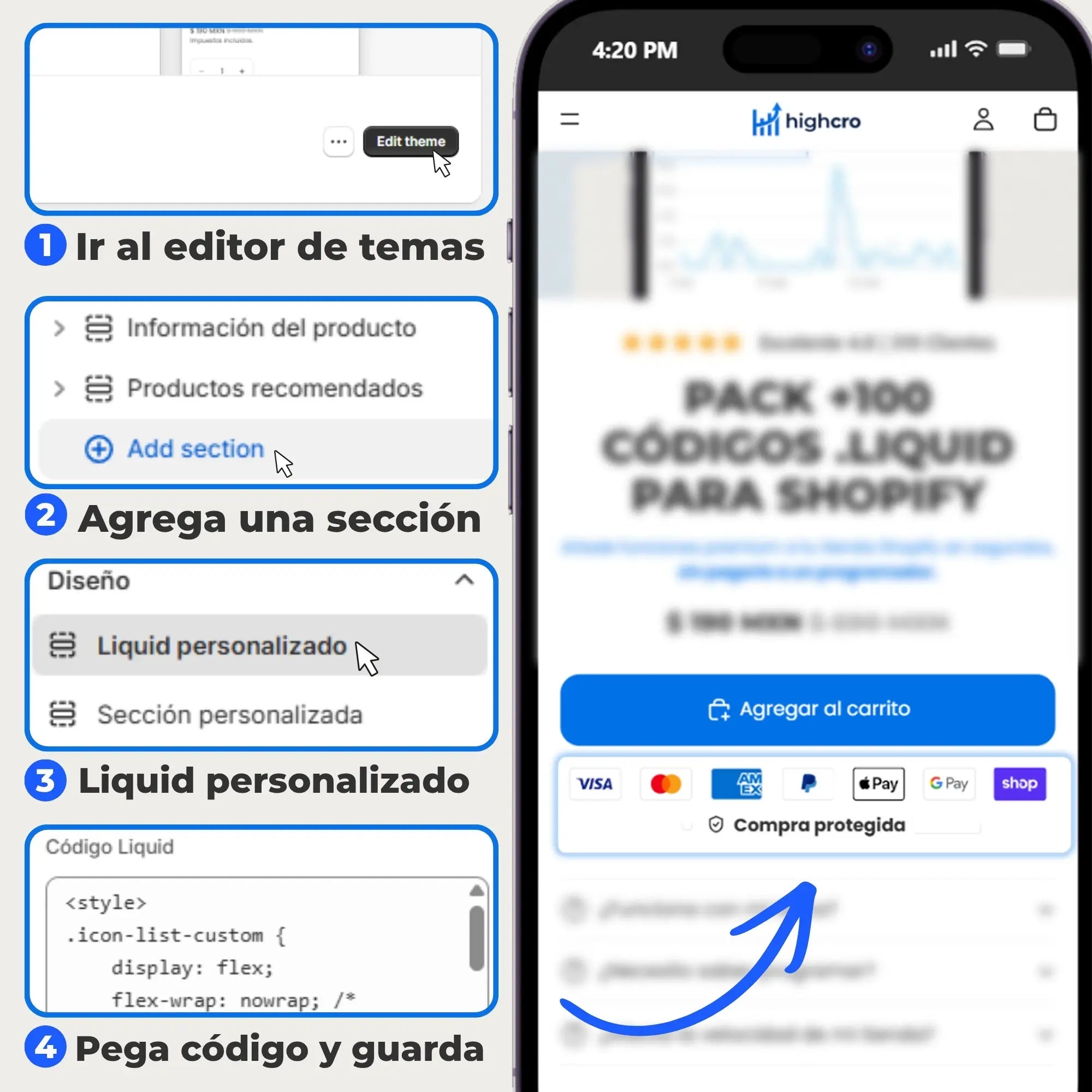 PACK +100 CÓDIGOS .LIQUID PARA SHOPIFY